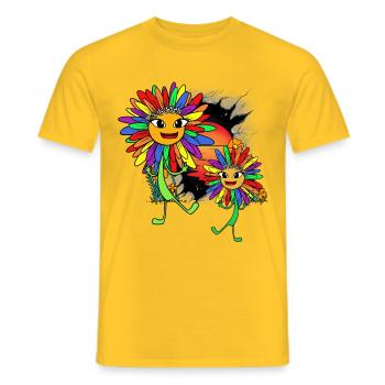 LGBT Sonnenblumen Regenbogen Gay Pride - Männer T-Shirt - Gelb - Vorne - AI Model Male 178 dark (178cm)