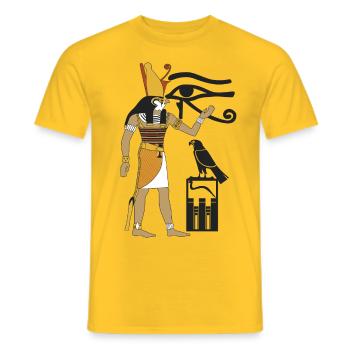 Horus - Men's T-Shirt - yellow - Front - AI Model Male 178 dark (178cm)