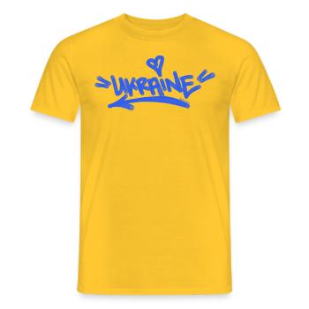 Ukraine in Love - Men's T-Shirt - yellow - Front - AI Model Male 178 dark (178cm)