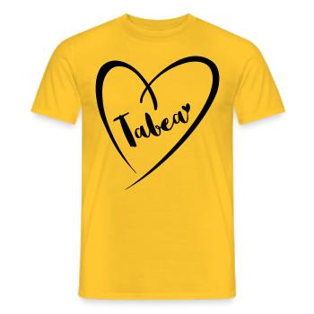 Tabea Name Vorname im Herzrahmen - Männer T-Shirt - Gelb - Vorne - AI Model Male 178 dark (178cm)