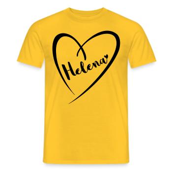 Helena nom prénom dans le cadre du coeur - T-shirt homme - jaune - Devant - AI Model Male 178 dark (178cm)