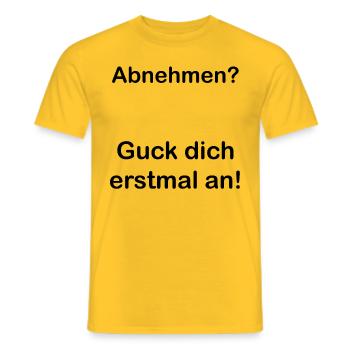 Abnehmen. Spruch. Geschenkidee. Statement - Männer T-Shirt - Gelb - Vorne - AI Model Male 178 dark (178cm)