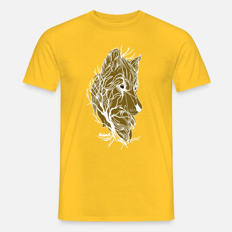 Der weiße Wolf - Männer T-Shirt - Gelb