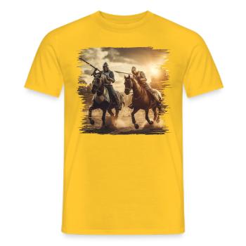 Un tournoi de joutes médiévales - T-shirt homme - jaune - Devant - AI Model Male 178 dark (178cm)