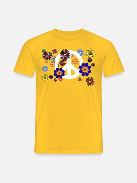 Blumen Frieden Harmonie - Männer T-Shirt - Gelb