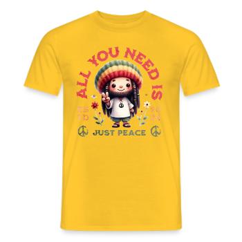 All You Need Is Just Peace - Männer T-Shirt - Gelb - Vorne - AI Model Male 178 dark (178cm)