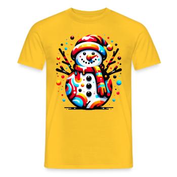 Funky Snowman - Männer T-Shirt - Gelb - Vorne - AI Model Male 178 dark (178cm)