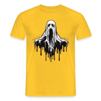 Fantôme effrayant en noir et blanc - T-shirt homme - jaune - Devant - AI Model Male 178 dark (178cm)
