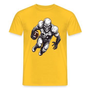 Un squelette joueur de football américain - T-shirt homme - jaune - Devant - AI Model Male 178 dark (178cm)