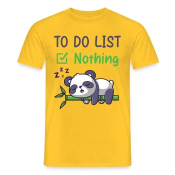 Panda fait une sieste sur une branche de bamboo - T-shirt homme - jaune - Devant - AI Model Male 178 dark (178cm)