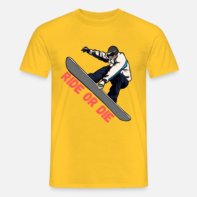 Snowboard Ride or Die - Männer T-Shirt - Gelb