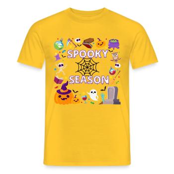 Halloween-Gruselzeit - Männer T-Shirt - Gelb - Vorne - AI Model Male 178 dark (178cm)