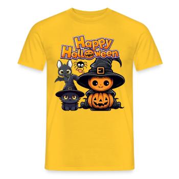 Happy Halloween - T-shirt homme - jaune - Devant - AI Model Male 178 dark (178cm)