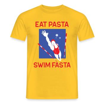 Eat Pasta Swim Fasta Natation Cadeau Natation - T-shirt homme - jaune - Devant - AI Model Male 178 dark (178cm)