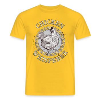 Chicken whisperer chicken rooster - Men's T-Shirt - yellow - Front - AI Model Male 178 dark (178cm)