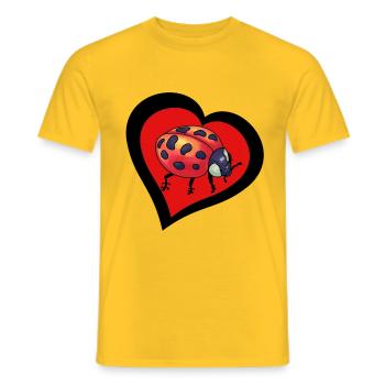 Coeur Lucky Charm Coccinelle Insecte Bonheur Bébé - T-shirt homme - jaune - Devant - AI Model Male 178 dark (178cm)