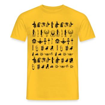 Hiéroglyphes - T-shirt homme - jaune - Devant - AI Model Male 178 dark (178cm)