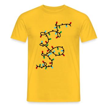 String lights Christmas - Men's T-Shirt - yellow - Front - AI Model Male 178 dark (178cm)
