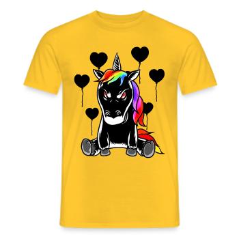 Halloween Licorne Mal Méchant Créature mythique Horreur - T-shirt homme - jaune - Devant - AI Model Male 178 dark (178cm)