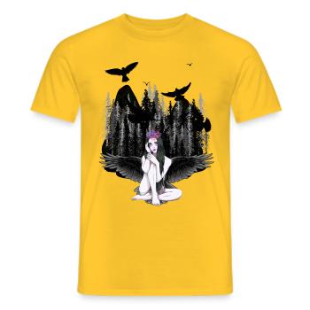 Fantasy Horror Halloween Vampir Engel Dark - Männer T-Shirt - Gelb - Vorne - AI Model Male 178 dark (178cm)