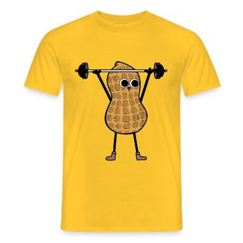 Active Sports Peanut Fitness Training Weight - Men's T-Shirt - yellow - Front - AI Model Male 178 dark (178cm)