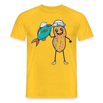 Pêcheur d’arachides Pêcheur Poisson Poisson Lac marin - T-shirt homme - jaune - Devant - AI Model Male 178 dark (178cm)