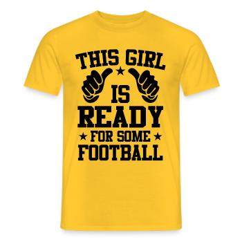 Cette fille est prête pour le football - T-shirt homme - jaune - Devant - AI Model Male 178 dark (178cm)