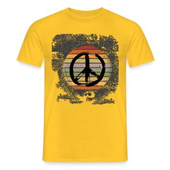 Paix - T-shirt homme - jaune - Devant - AI Model Male 178 dark (178cm)