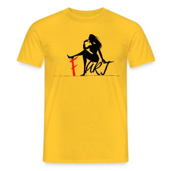 F. Art - Cool Print - T-shirt homme - jaune - Devant - AI Model Male 178 dark (178cm)
