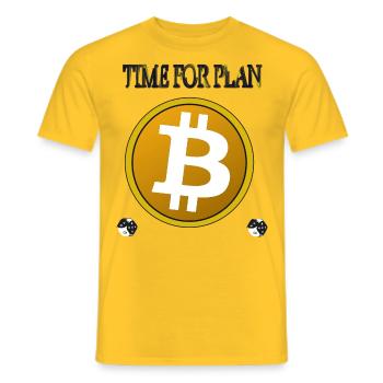 Plan de symboles Bitcoin - T-shirt homme - jaune - Devant - AI Model Male 178 dark (178cm)