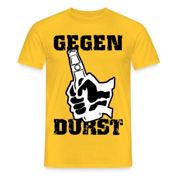 Gegen Durst - Männer T-Shirt - Gelb - Vorne - AI Model Male 178 dark (178cm)