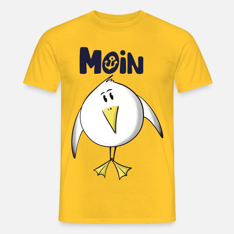 Möwe Moin Anker - Männer T-Shirt - Gelb