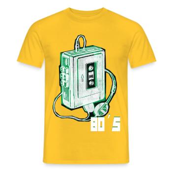années 80 - T-shirt homme - jaune - Devant - AI Model Male 178 dark (178cm)