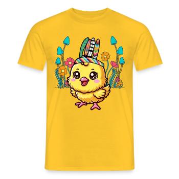 Chicken Chick Easter Chickens Child Kids Baby - Men's T-Shirt - yellow - Front - AI Model Male 178 dark (178cm)