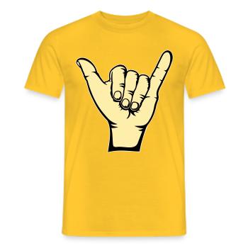 Surfer Icon Hand - T-shirt homme - jaune - Devant - AI Model Male 178 dark (178cm)