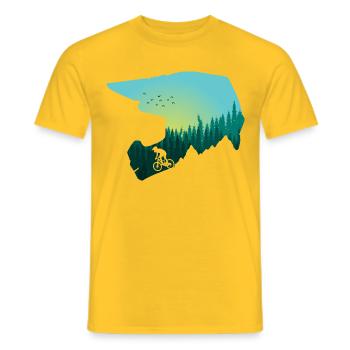 Downhill Trail MTB Forest Design - Men's T-Shirt - yellow - Front - AI Model Male 178 dark (178cm)