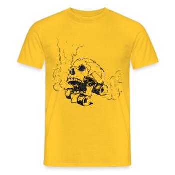 Roller Derby Skull - T-shirt homme - jaune - Devant - AI Model Male 178 dark (178cm)