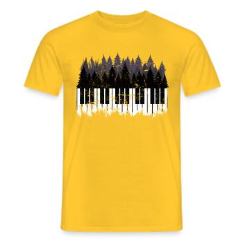 Piano forest for piano players and piano teachers - Men's T-Shirt - yellow - Front - AI Model Male 178 dark (178cm)