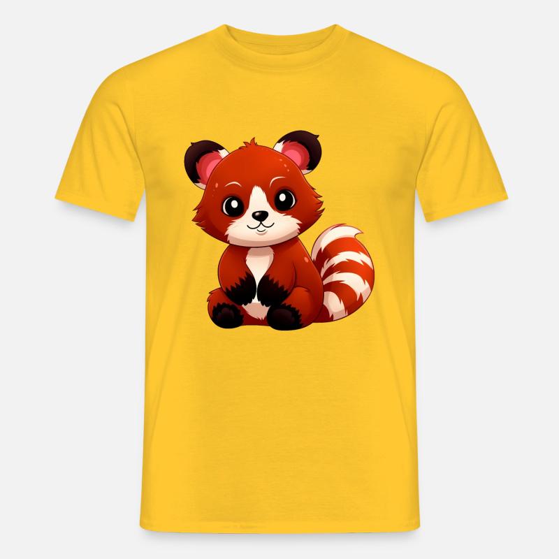 Netter roter Panda - Männer T-Shirt - Gelb
