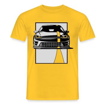 Auto Black Transparent Line - Men's T-Shirt - yellow - Front - AI Model Male 178 dark (178cm)