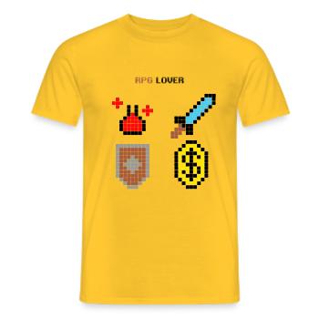 Rigged Poker - Pixel Art - RPG LOVER - Männer T-Shirt - Gelb - Vorne - AI Model Male 178 dark (178cm)
