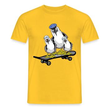 Nordic Seagulls Skater Skateboard Sailors Skate - Men's T-Shirt - yellow - Front - AI Model Male 178 dark (178cm)