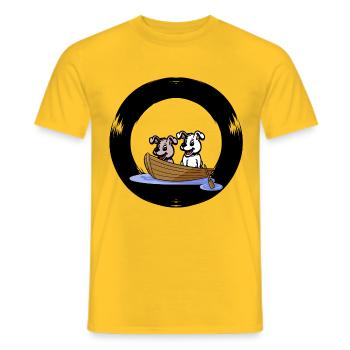 chiens bateau à rames bateau à aubes bateau à pagaie aviron - T-shirt homme - jaune - Devant - AI Model Male 178 dark (178cm)