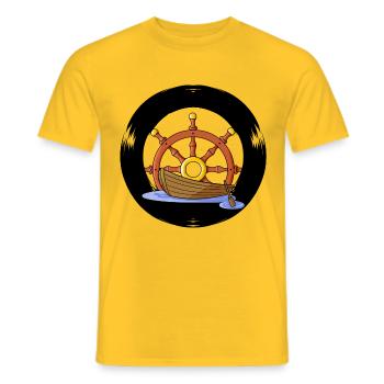 Segeln Steuerrad maritim Boot segeln Ahoi Kapitän - Männer T-Shirt - Gelb - Vorne - AI Model Male 178 dark (178cm)