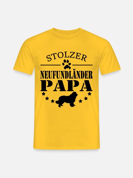 Neufundländer - Stolzer Hunde Papa Herrchen - Männer T-Shirt - Gelb