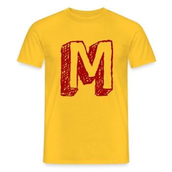 m - Männer T-Shirt - Gelb - Vorne - AI Model Male 178 dark (178cm)