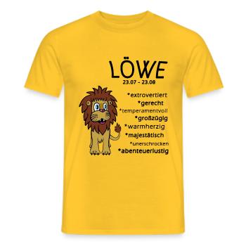 Sternzeichen Löwe - Männer T-Shirt - Gelb - Vorne - AI Model Male 178 dark (178cm)