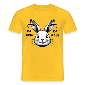 In there, out there, bunny, easter bunny, easter, funny, no matter - Men's T-Shirt - yellow - Front - AI Model Male 178 dark (178cm)