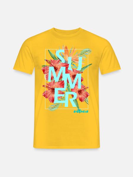 "SUMMER VIBES" design - hibiscus - Men's T-Shirt - yellow