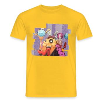 Mush my Brain | Graffiti by djro - Männer T-Shirt - Gelb - Vorne - AI Model Male 178 dark (178cm)